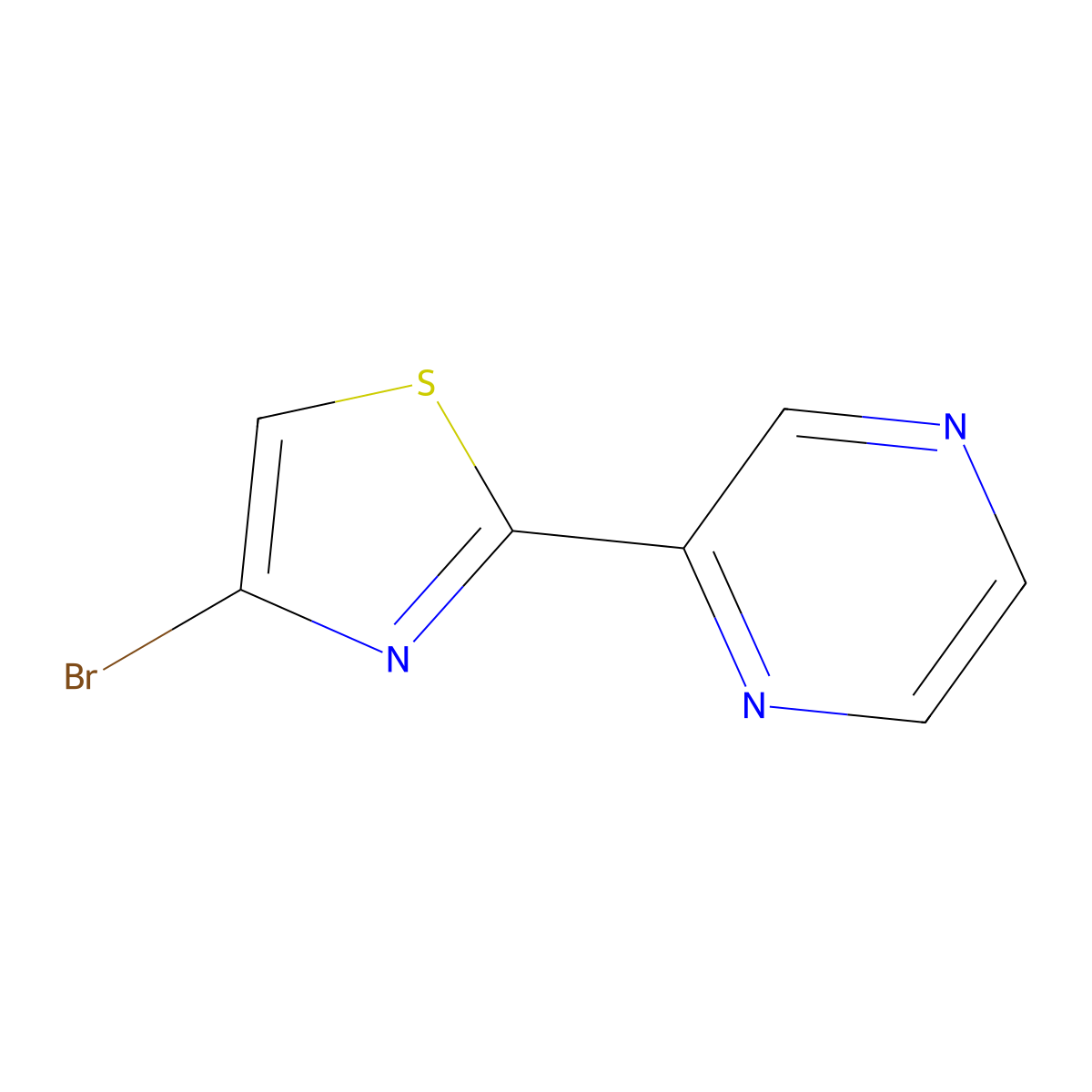 2-(4-Bromo-1,3-thiazol-2-yl)pyrazine molecular structure, CAS 1539518-99-4