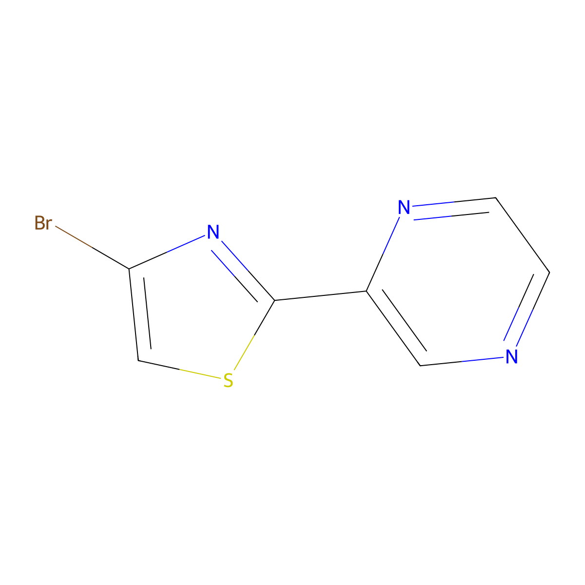 2-(4-Bromo-1,3-thiazol-2-yl)pyrazine molecular structure, CAS 1539518-99-4