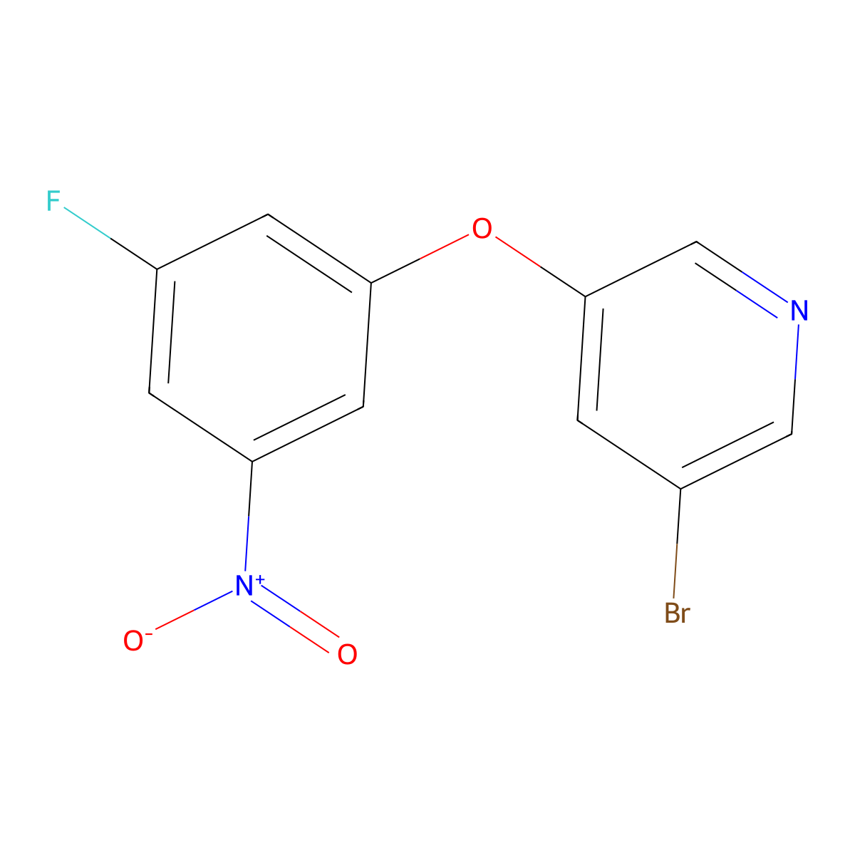 3-Bromo-5-(3-fluoro-5-nitrophenoxy)pyridine molecular structure, CAS 1539531-51-5