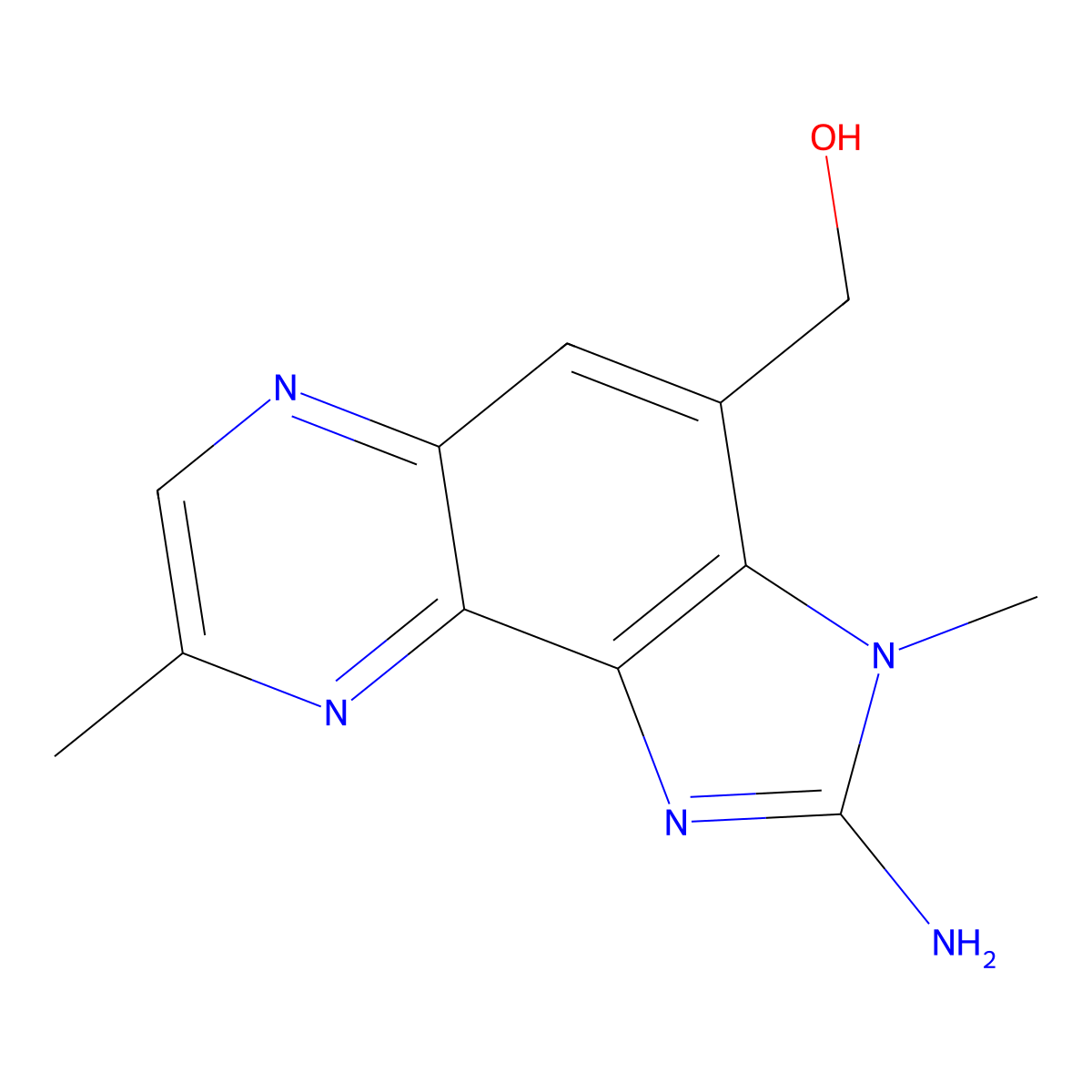 2-Amino-4-hydroxymethyl-3,8-dimethylimidazo(4,5-f)quinoxaline molecular structure, CAS 153954-29-1