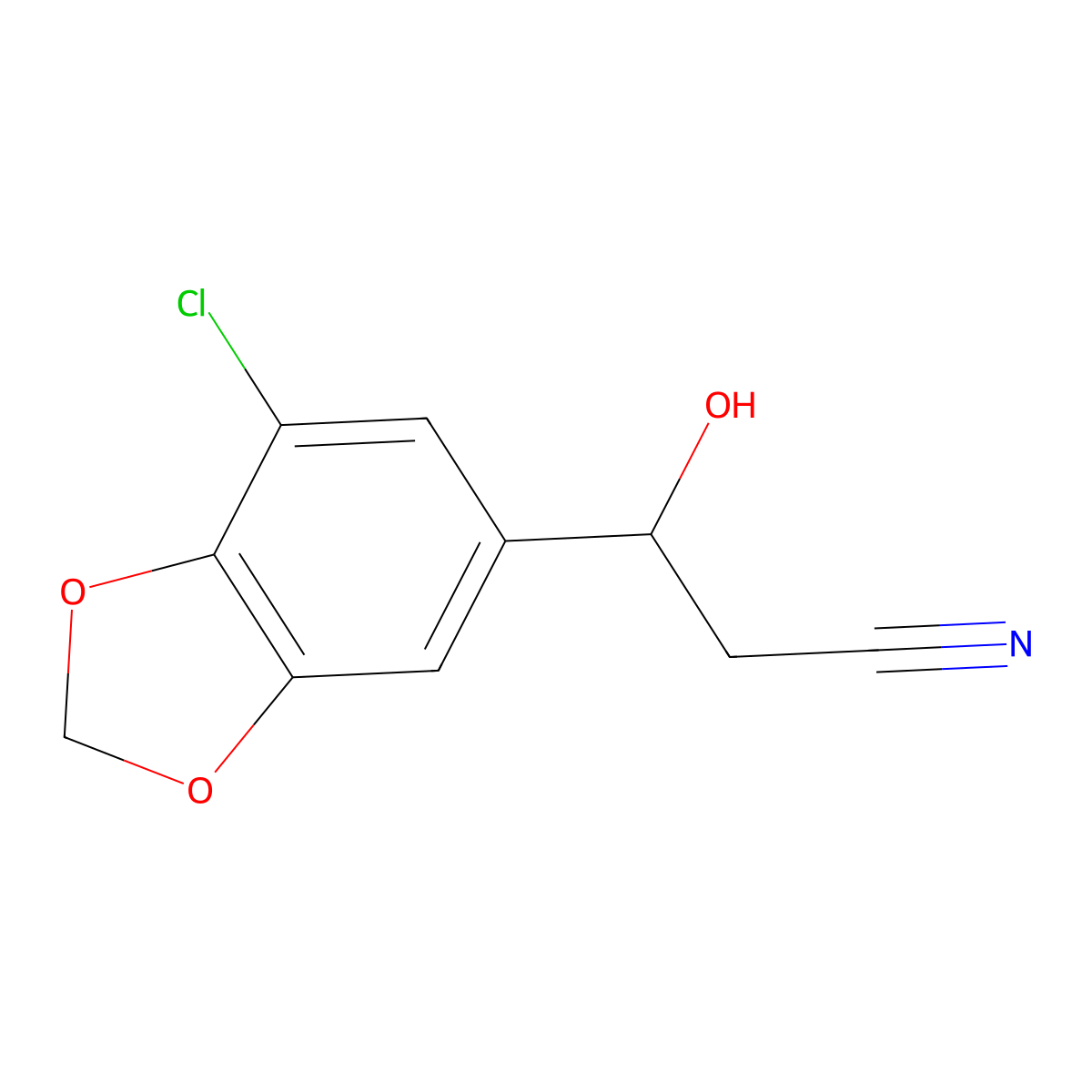 3-(7-Chloro-1,3-dioxaindan-5-yl)-3-hydroxypropanenitrile molecular structure, CAS 1539548-23-6