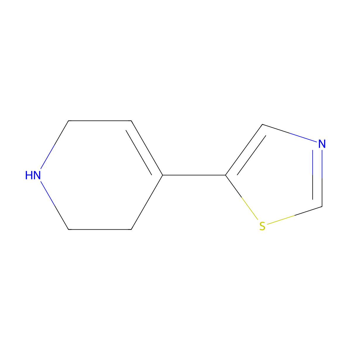 5-(1,2,3,6-Tetrahydropyridin-4-yl)thiazole molecular structure, CAS 1539550-96-3