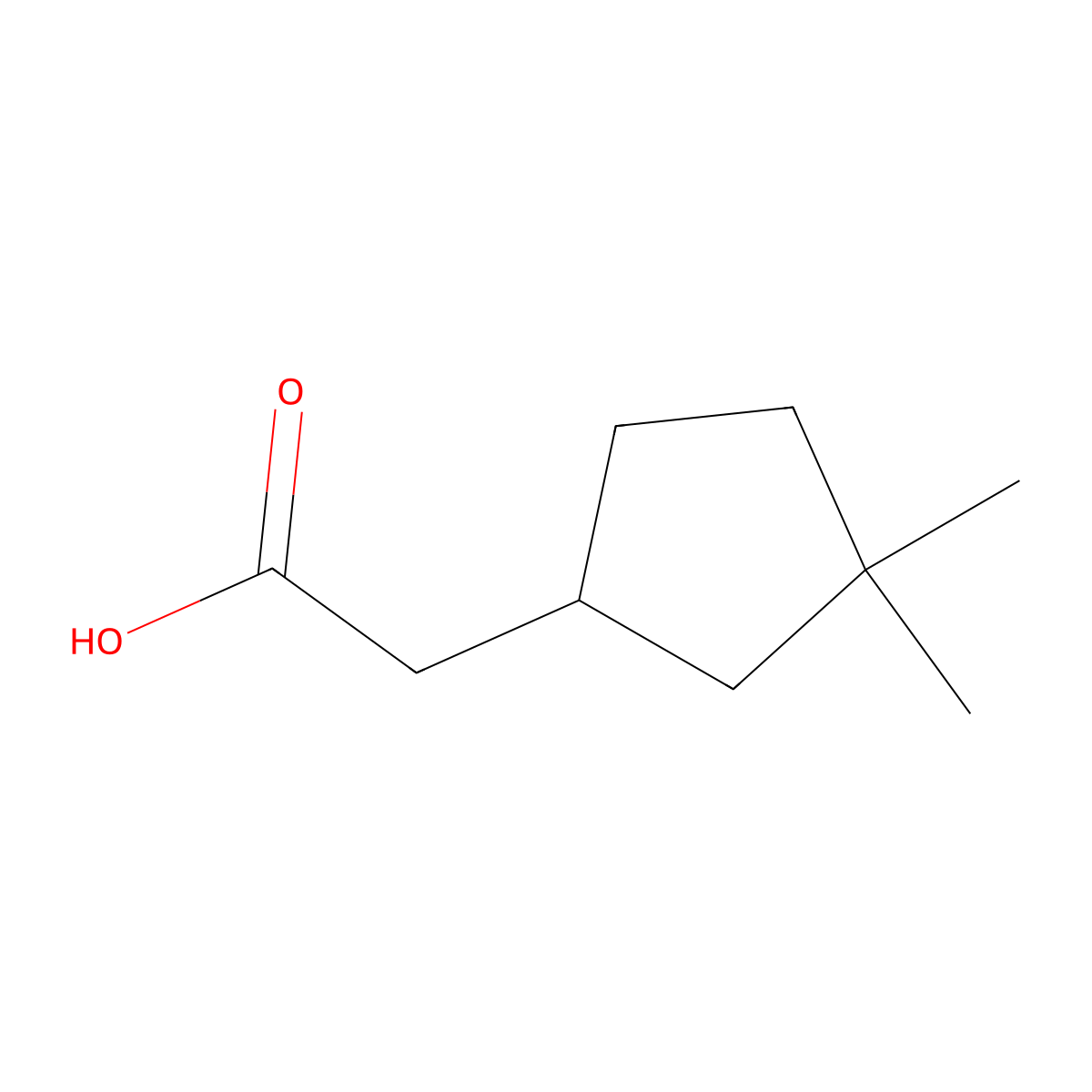 2-(3,3-Dimethylcyclopentyl)acetic acid molecular structure, CAS 1539554-81-8