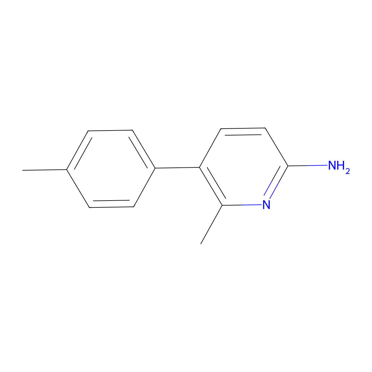 6-Methyl-5-(p-tolyl)pyridin-2-amine molecular structure, CAS 1539556-68-7