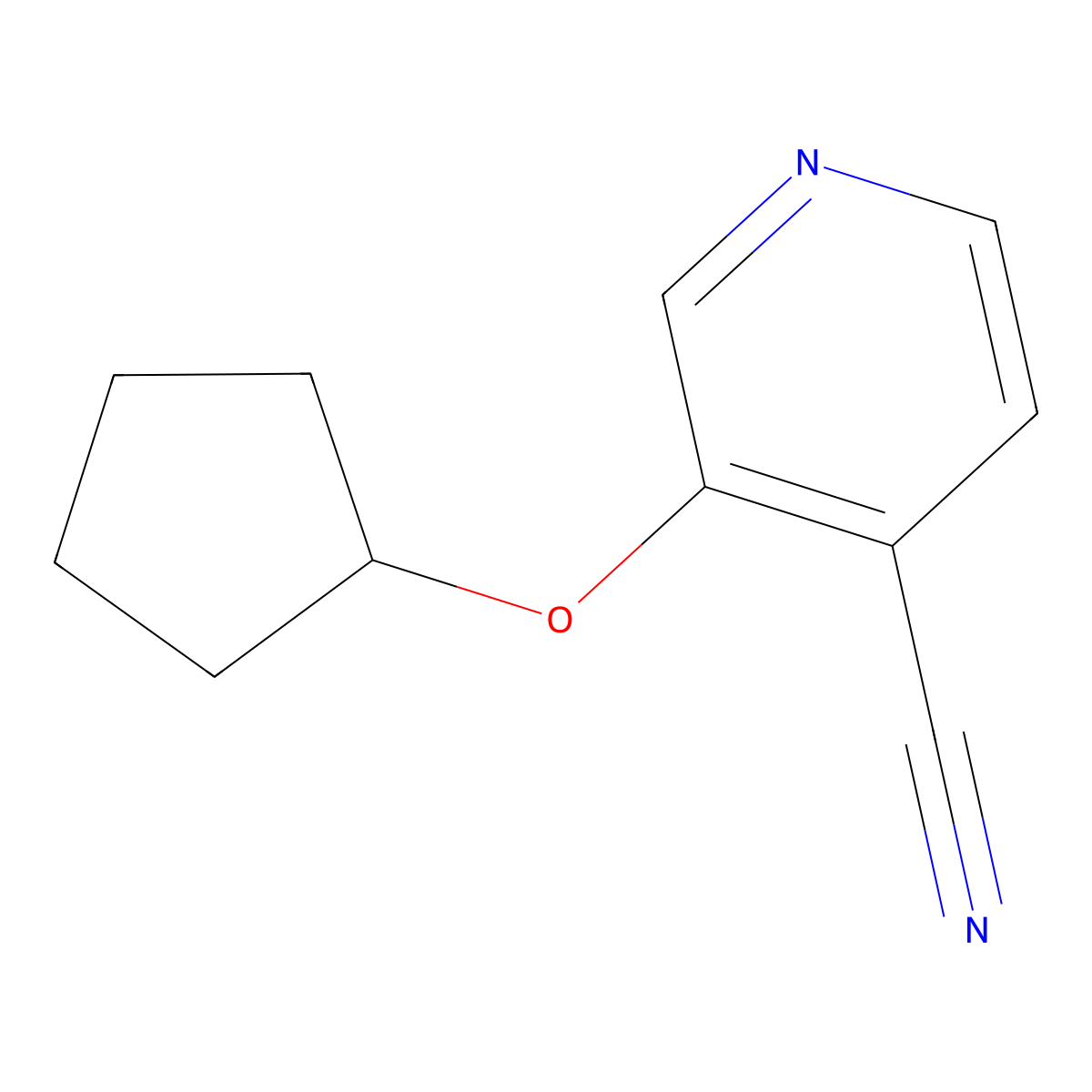 3-(Cyclopentyloxy)pyridine-4-carbonitrile molecular structure, CAS 1539556-82-5