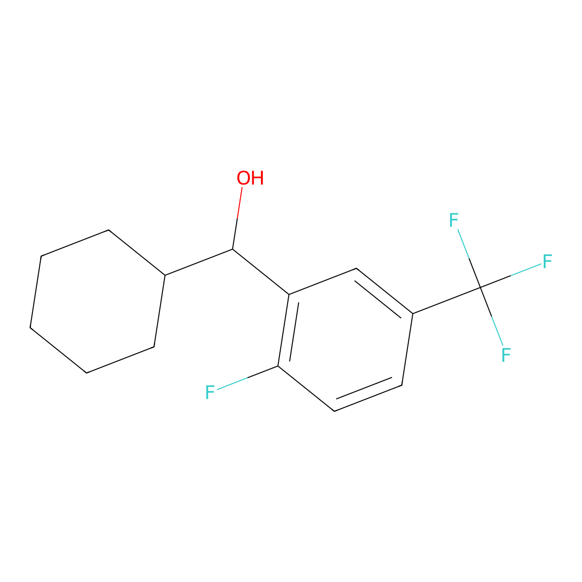 alpha-Cyclohexyl-2-fluoro-5-(trifluoromethyl)benZenemethanol molecular structure, CAS 1539575-65-9
