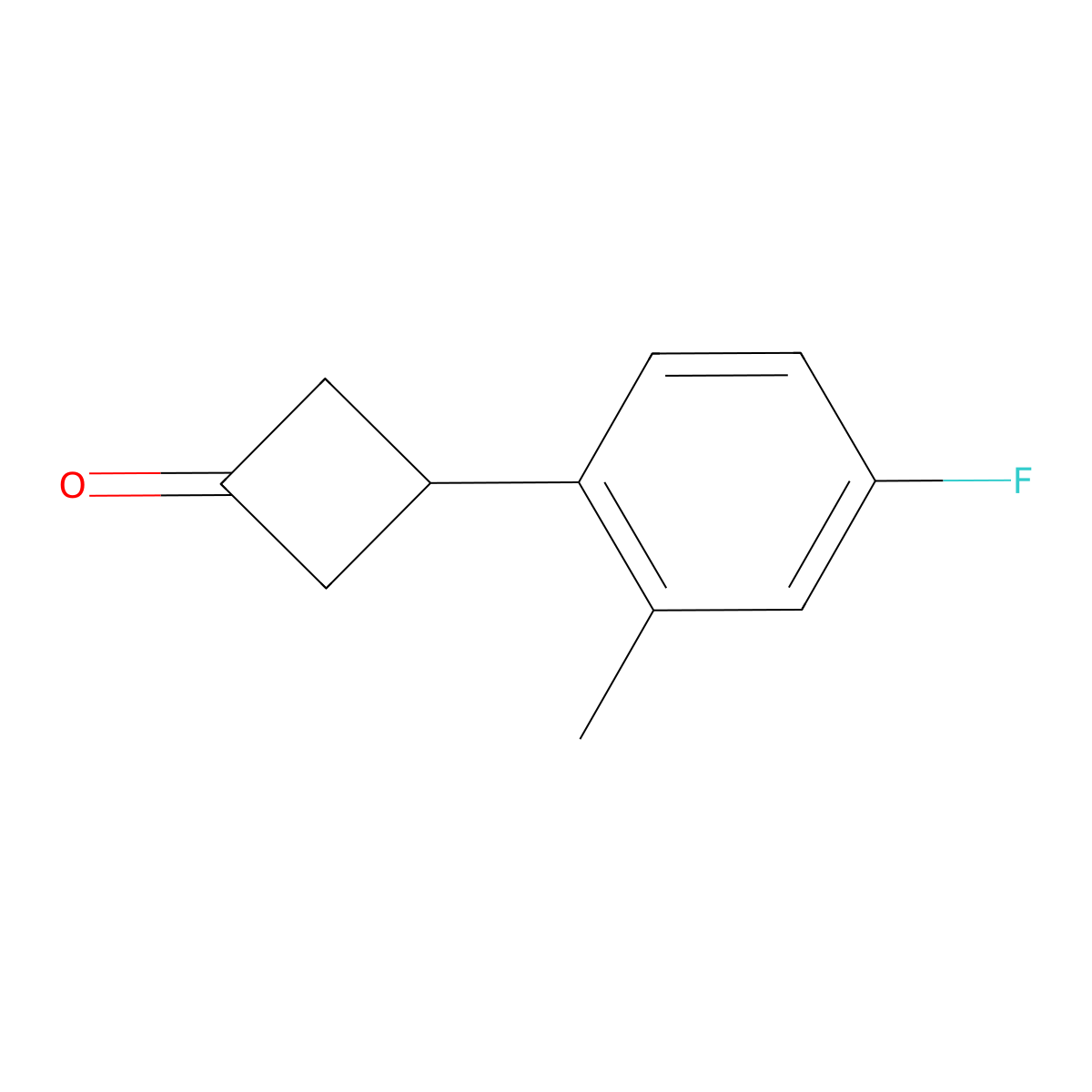 3-(4-Fluoro-2-methylphenyl)cyclobutan-1-one molecular structure, CAS 1539583-04-4