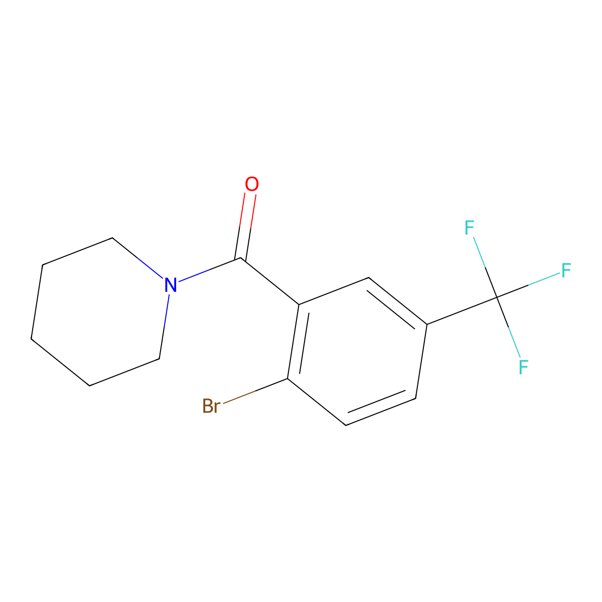(2-Bromo-5-(trifluoromethyl)phenyl)(piperidin-1-yl)methanone molecular structure, CAS 1539587-05-7