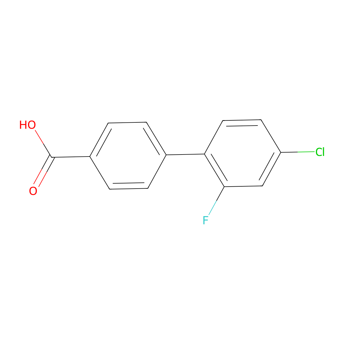 4'-Chloro-2'-fluoro-[1,1'-biphenyl]-4-carboxylic acid molecular structure, CAS 1539587-47-7