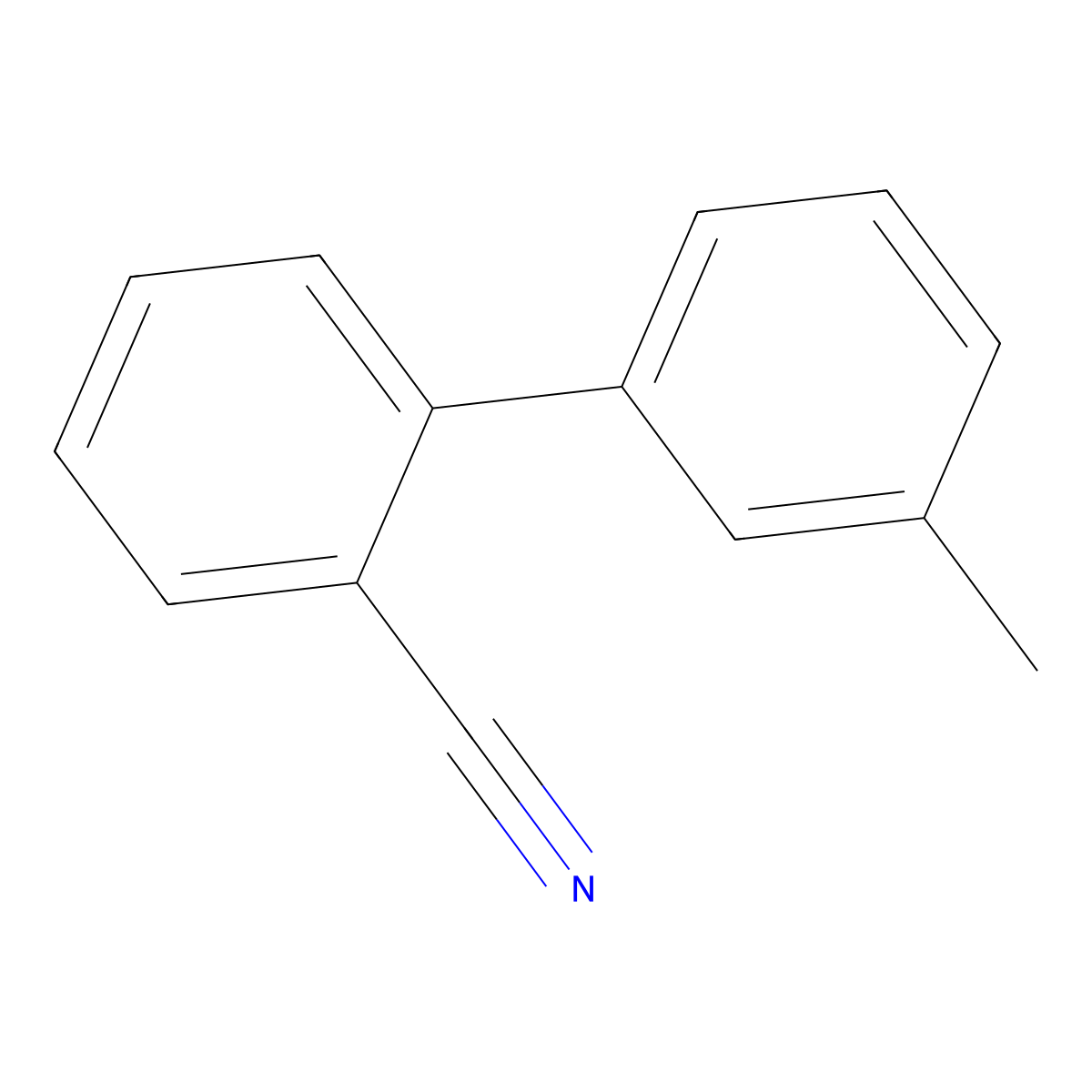 2-(3-Methylphenyl)benzonitrile molecular structure, CAS 153959-55-8