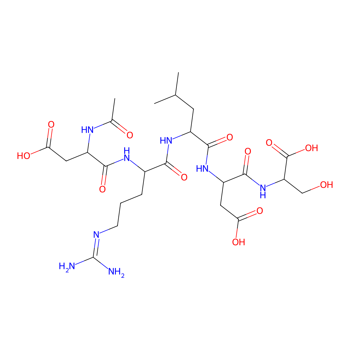 Ac-Asp-Arg-Leu-Asp-Ser-OH molecular structure, CAS 153959-57-0