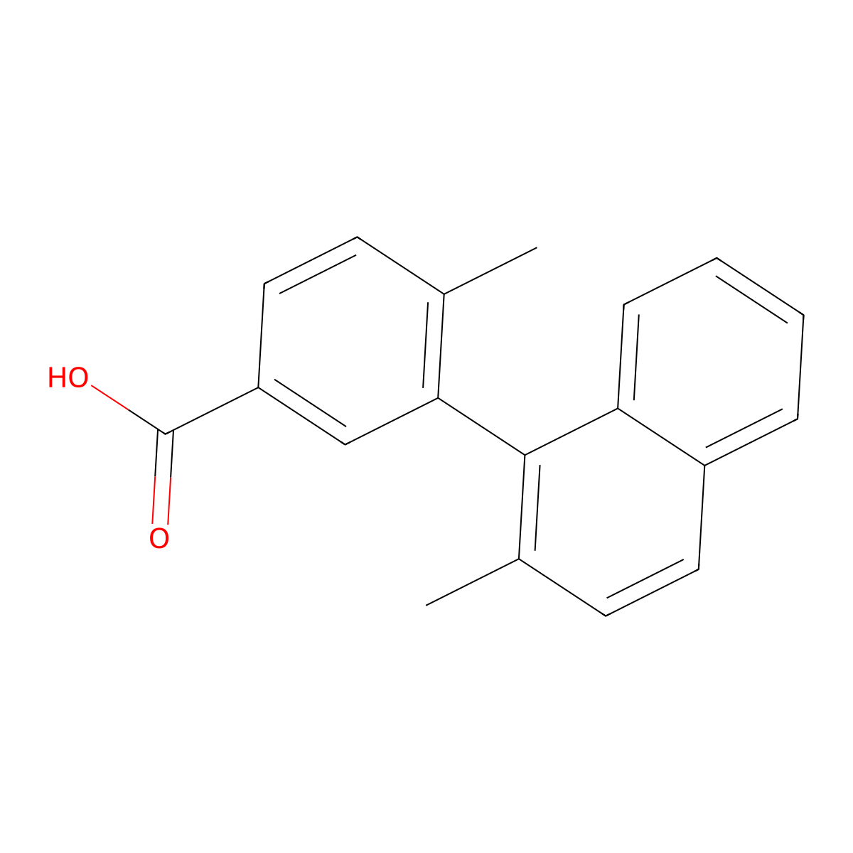 4-Methyl-3-(2-methyl-1-naphthalenyl)benzoic acid molecular structure, CAS 1539590-09-4