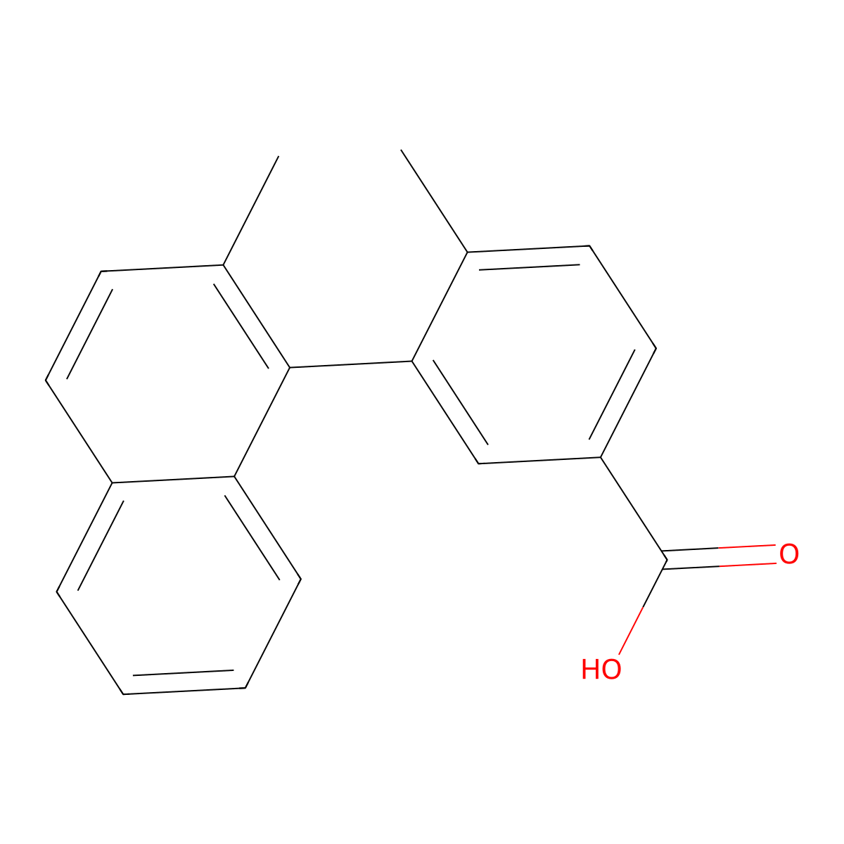 4-Methyl-3-(2-methyl-1-naphthalenyl)benzoic acid molecular structure, CAS 1539590-09-4