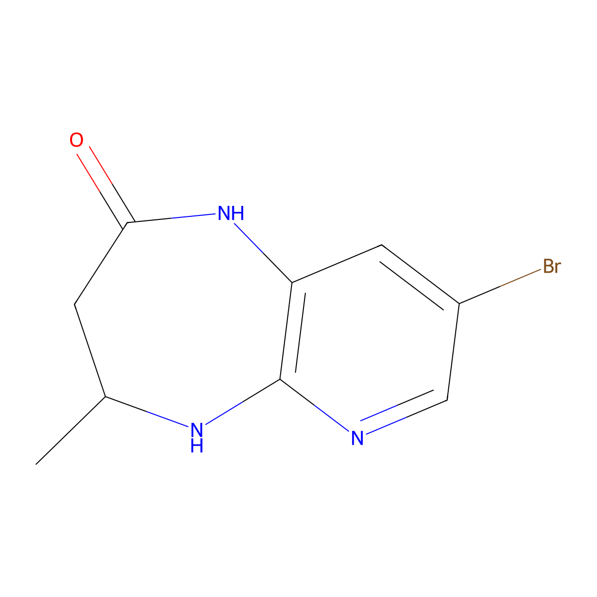 8-bromo-4-methyl-1H,2H,3H,4H,5H-pyrido[2,3-b][1,4]diazepin-2-one molecular structure, CAS 1539592-75-0