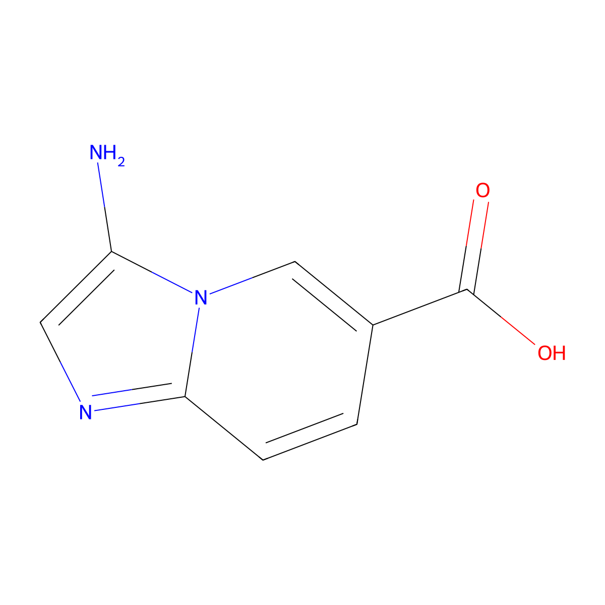 3-Aminoimidazo[1,2-a]pyridine-6-carboxylic acid molecular structure, CAS 1539596-96-7