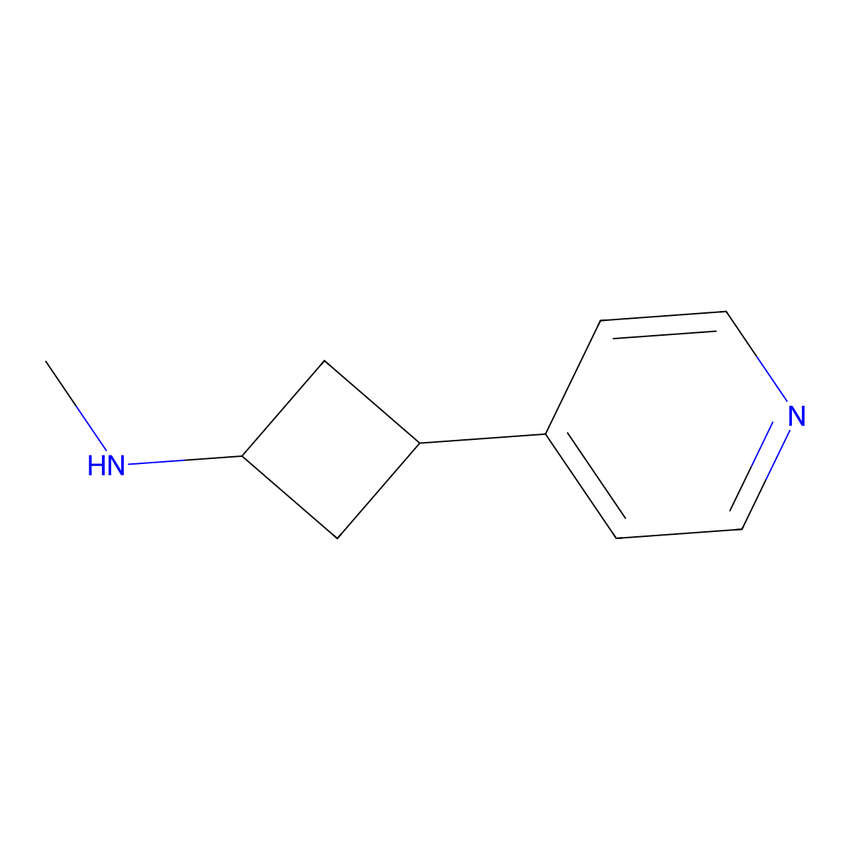 N-methyl-3-(pyridin-4-yl)cyclobutan-1-amine molecular structure, CAS 1539597-84-6