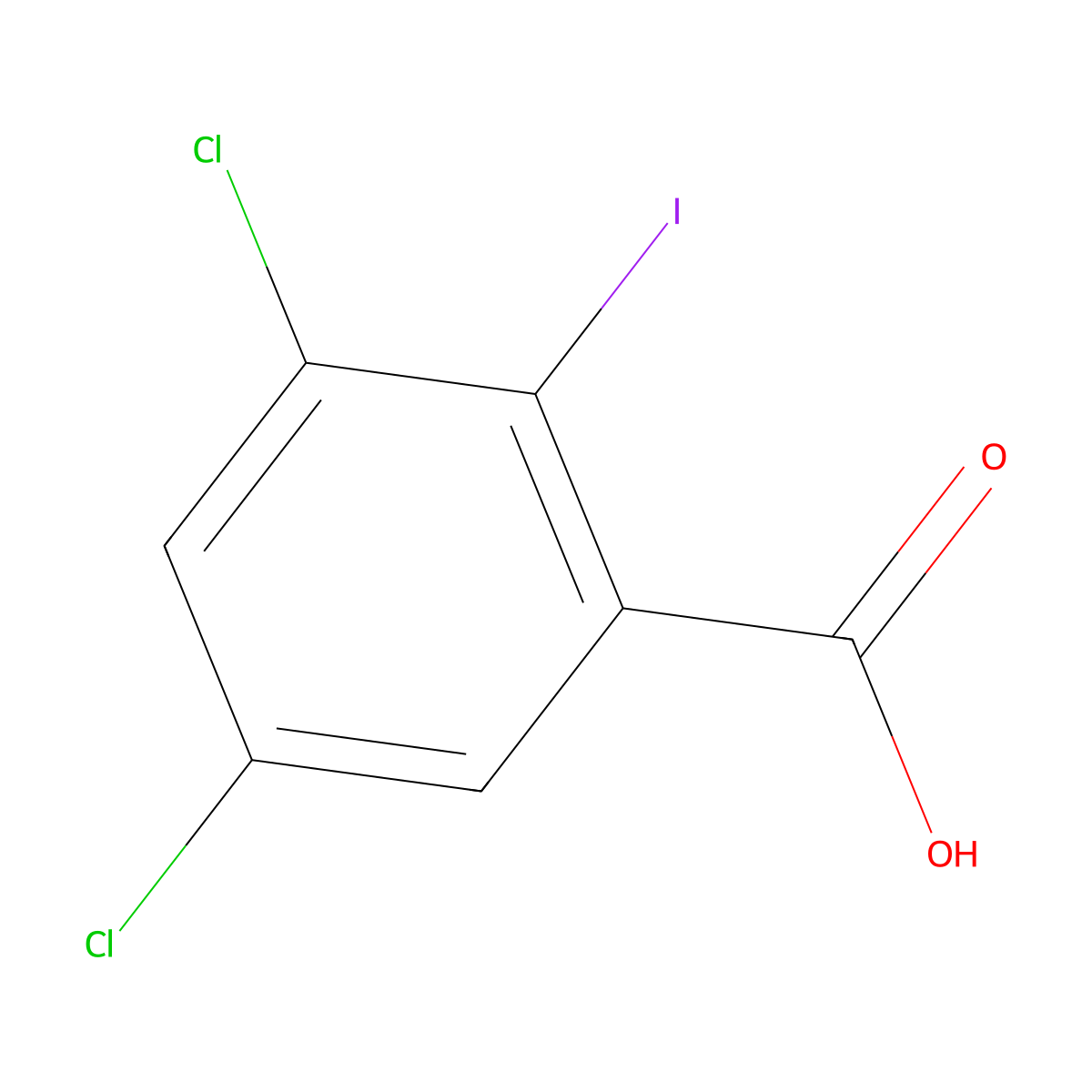 3,5-dichloro-2-iodo-benzoic Acid molecular structure, CAS 15396-37-9