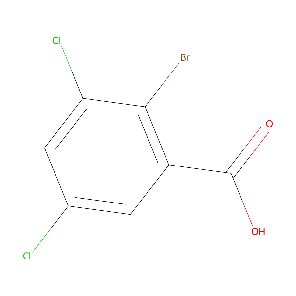 2-Bromo-3,5-dichlorobenzoic acid molecular structure, CAS 15396-39-1