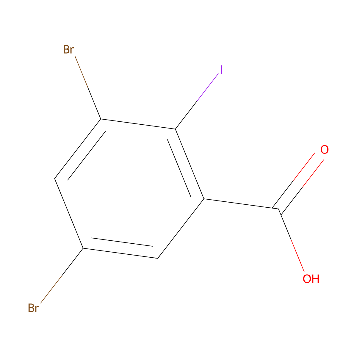 3,5-Dibromo-2-iodobenzoic acid molecular structure, CAS 15396-40-4
