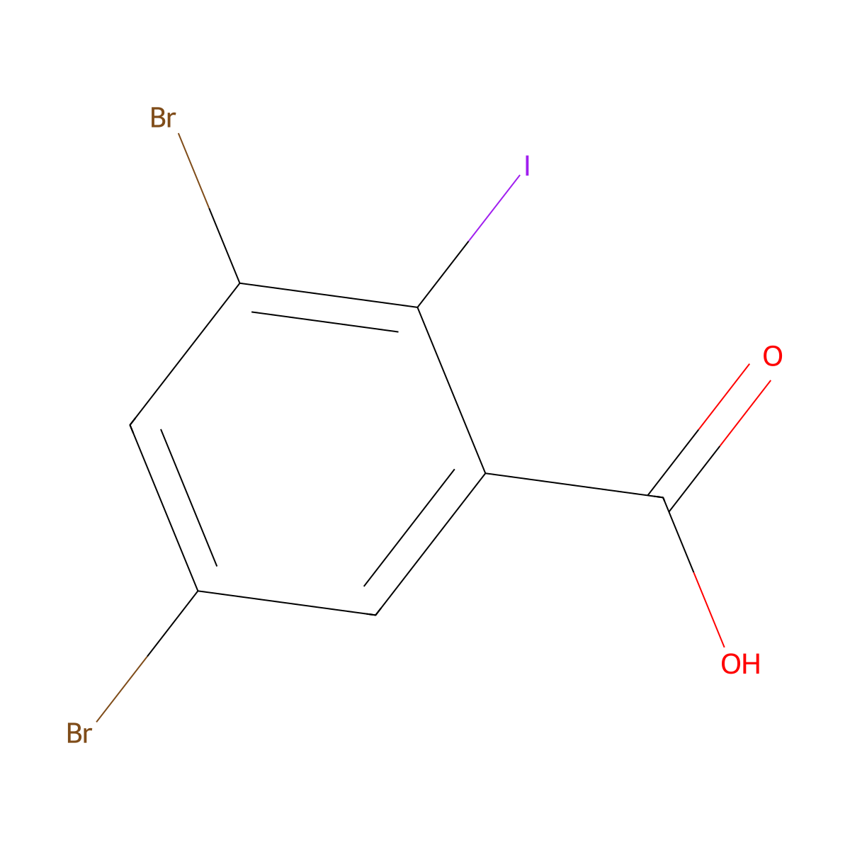 3,5-Dibromo-2-iodobenzoic acid molecular structure, CAS 15396-40-4
