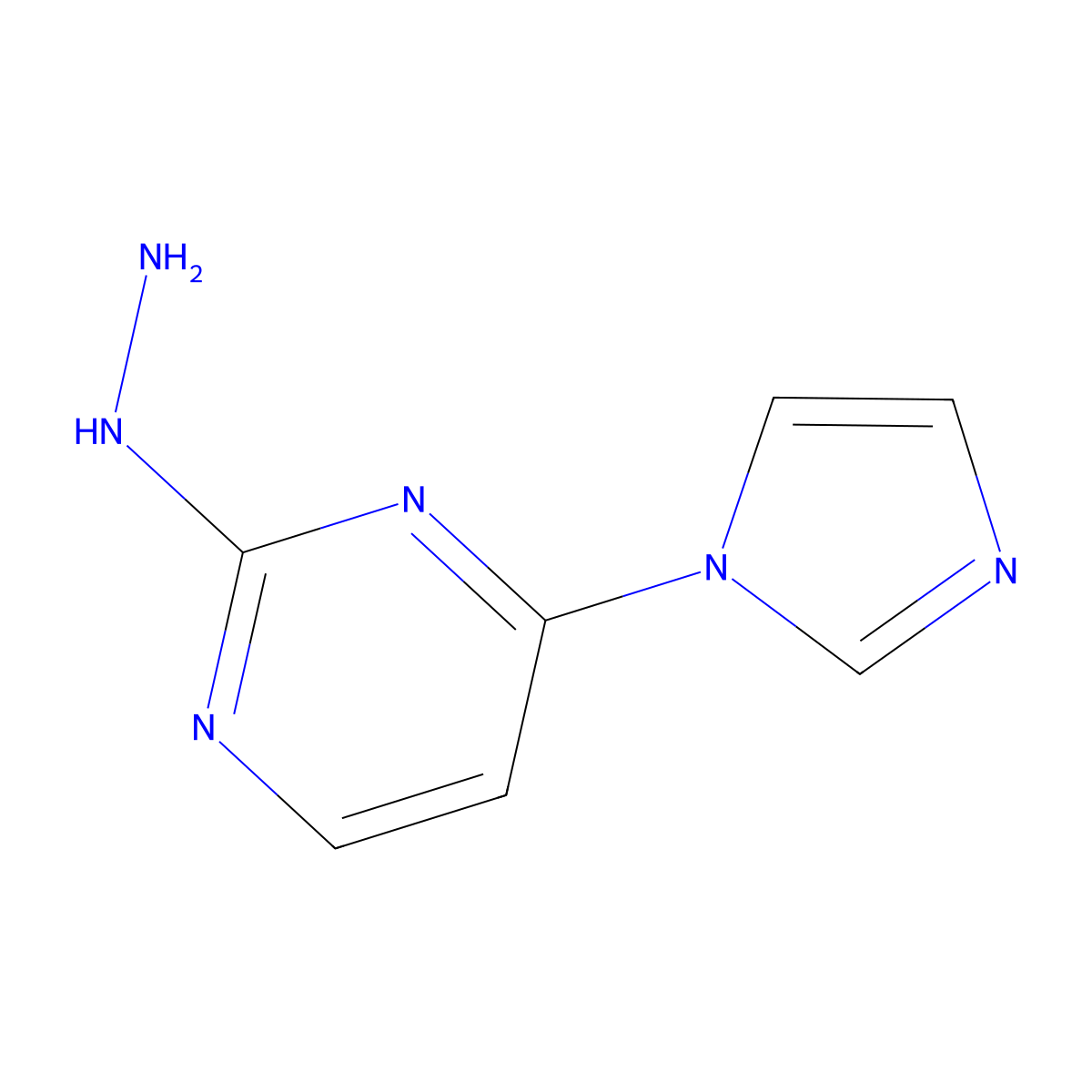 2-hydrazinyl-4-(1H-imidazol-1-yl)pyrimidine molecular structure, CAS 1539600-26-4