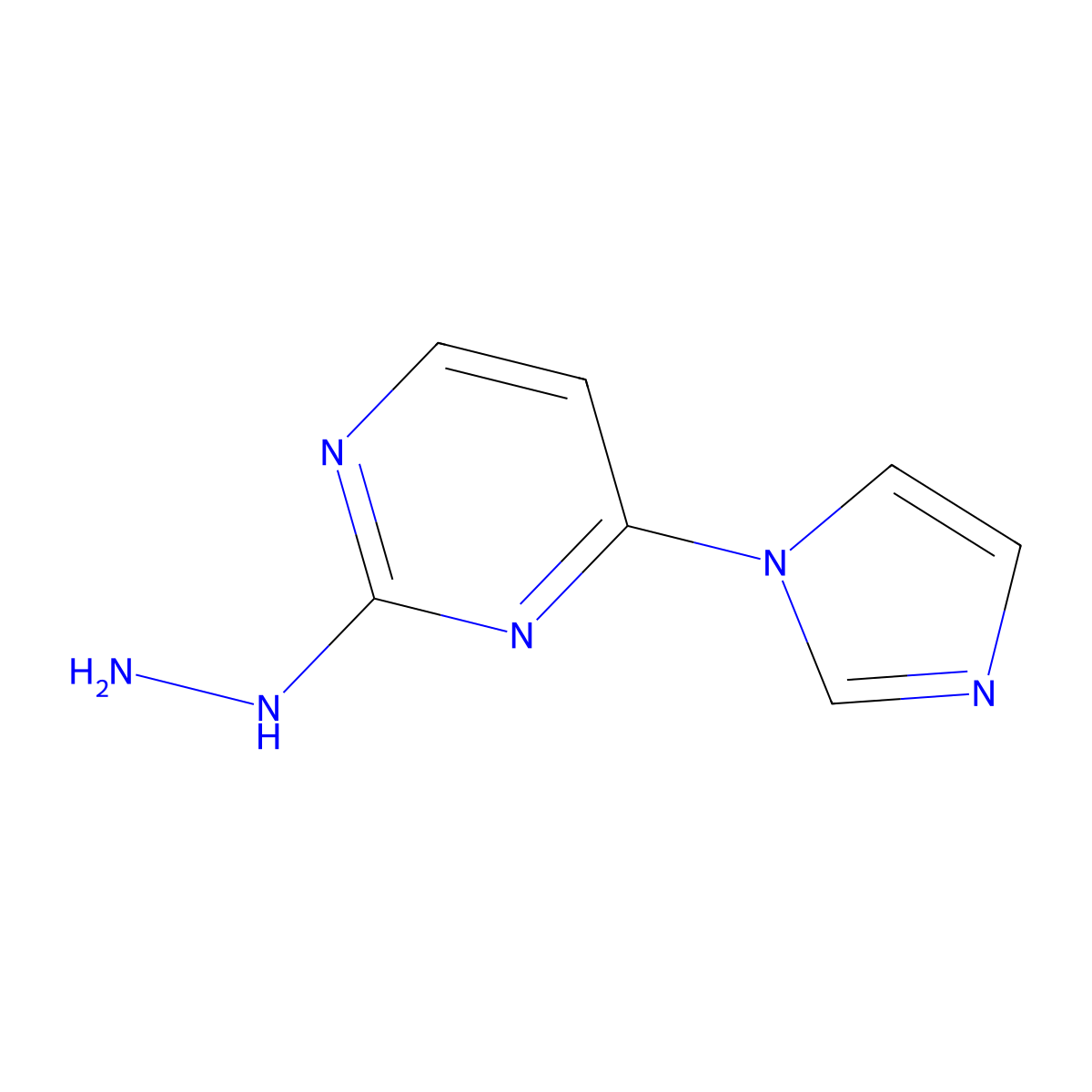 2-hydrazinyl-4-(1H-imidazol-1-yl)pyrimidine molecular structure, CAS 1539600-26-4