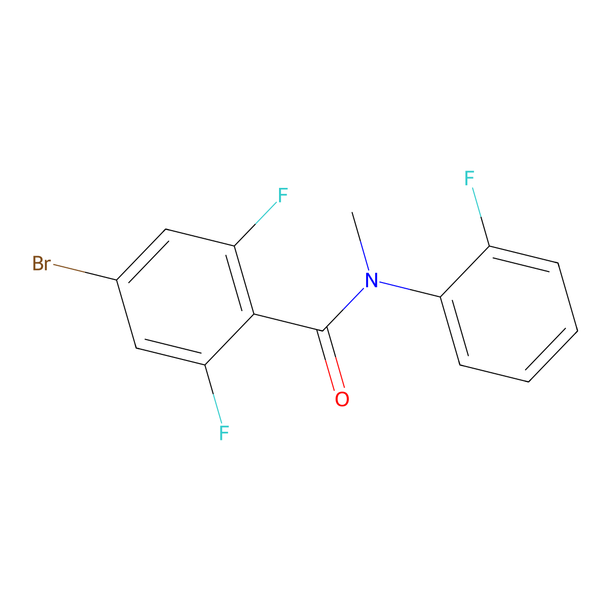 4-Bromo-2,6-difluoro-N-(2-fluorophenyl)-N-methylbenzamide molecular structure, CAS 1539624-38-8