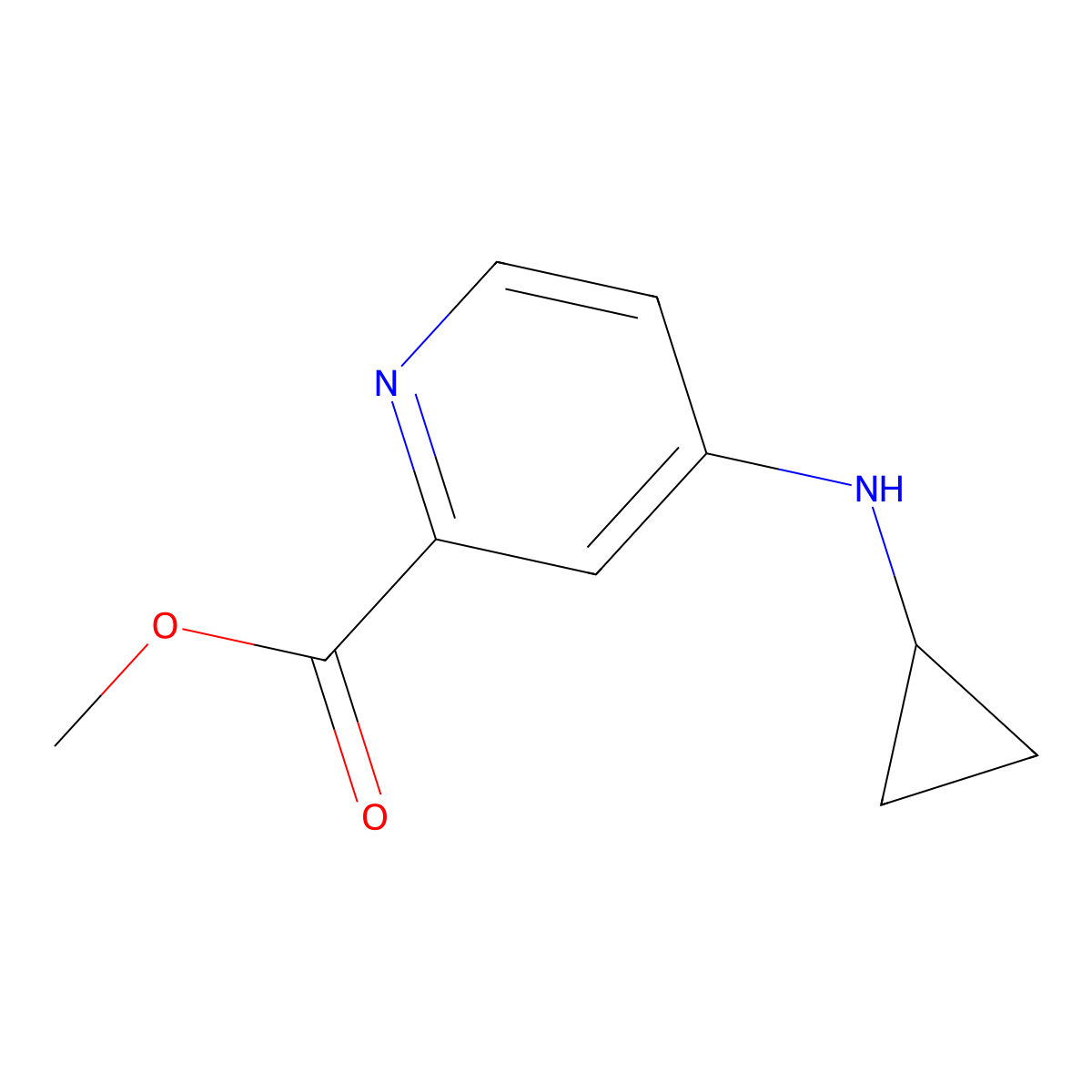 Methyl 4-(cyclopropylamino)pyridine-2-carboxylate molecular structure, CAS 1539631-99-6