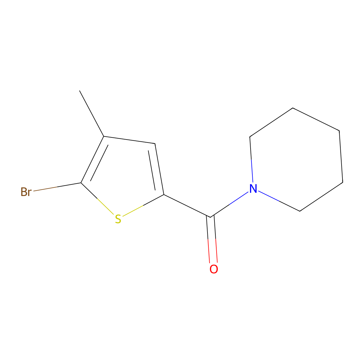 1-(5-Bromo-4-methylthiophene-2-carbonyl)piperidine molecular structure, CAS 1539637-43-8
