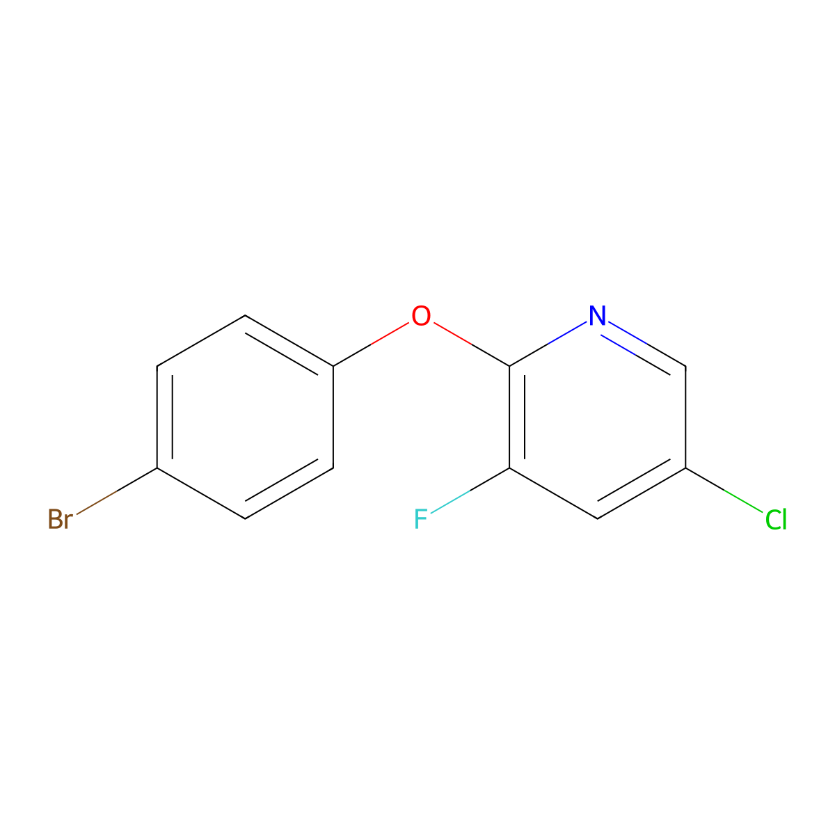 2-(4-Bromophenoxy)-5-chloro-3-fluoropyridine molecular structure, CAS 1539642-62-0