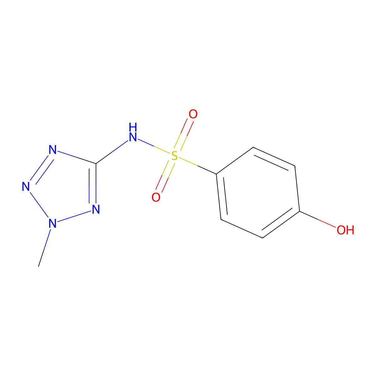 4-hydroxy-N-(2-methyl-2H-1,2,3,4-tetrazol-5-yl)benzene-1-sulfonamide molecular structure, CAS 1539647-86-3