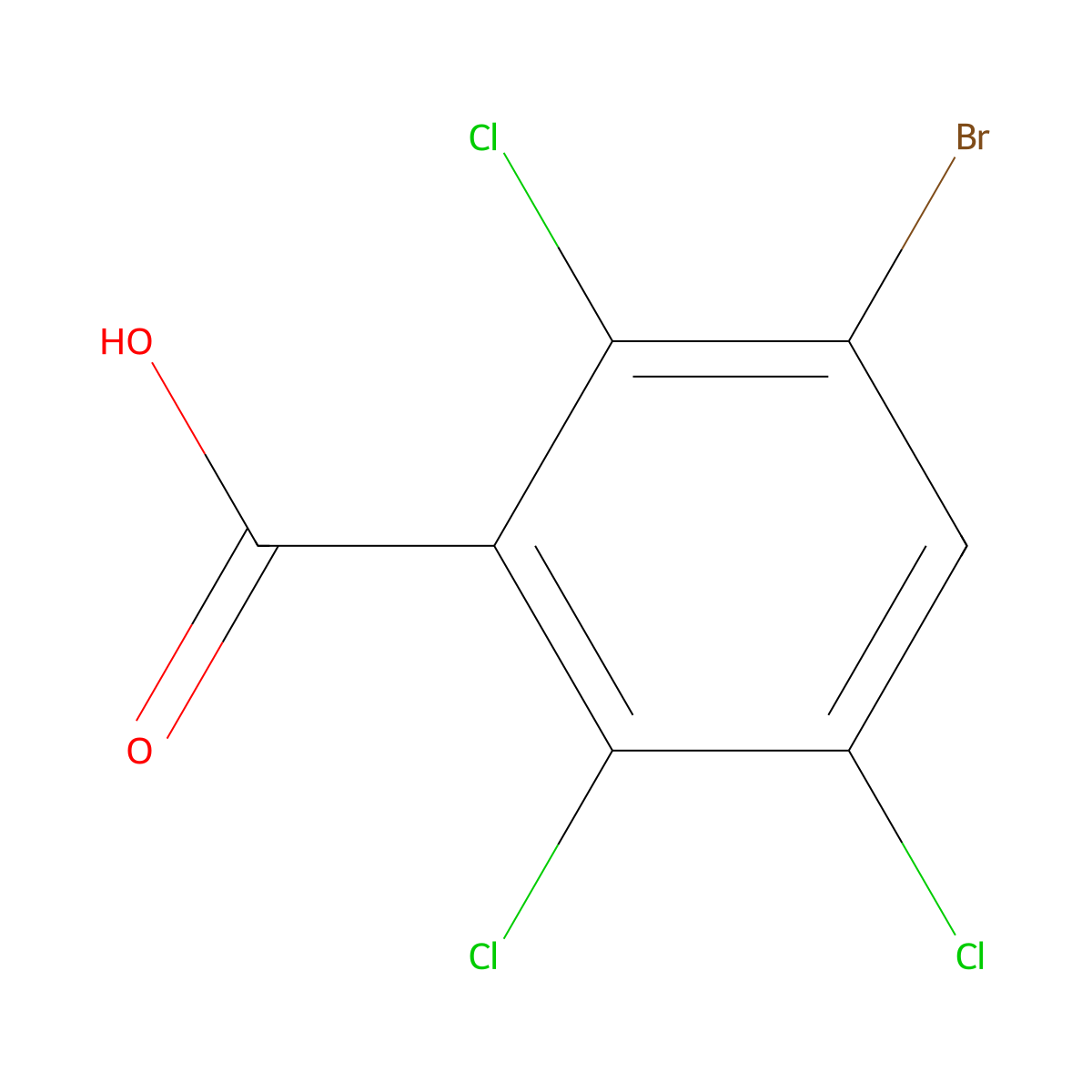 3-Bromo-2,5,6-trichlorobenzoic acid molecular structure, CAS 1539650-63-9