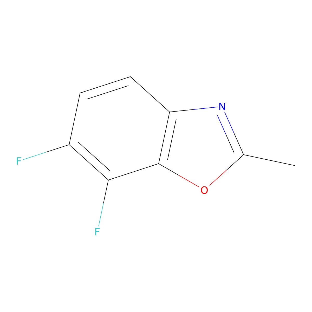 6,7-Difluoro-2-methylbenzoxazole molecular structure, CAS 1539668-77-3