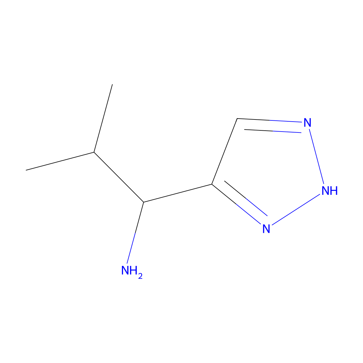 2-methyl-1-(2H-1,2,3-triazol-4-yl)propan-1-amine molecular structure, CAS 1539681-51-0
