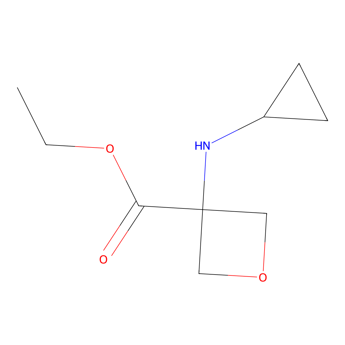 Ethyl 3-(cyclopropylamino)oxetane-3-carboxylate molecular structure, CAS 1539690-87-3