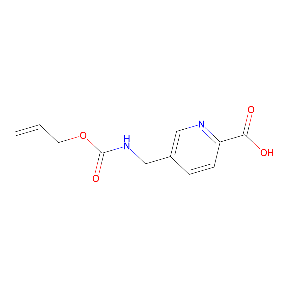 5-((((Allyloxy)carbonyl)amino)methyl)picolinic acid molecular structure, CAS 1539695-90-3