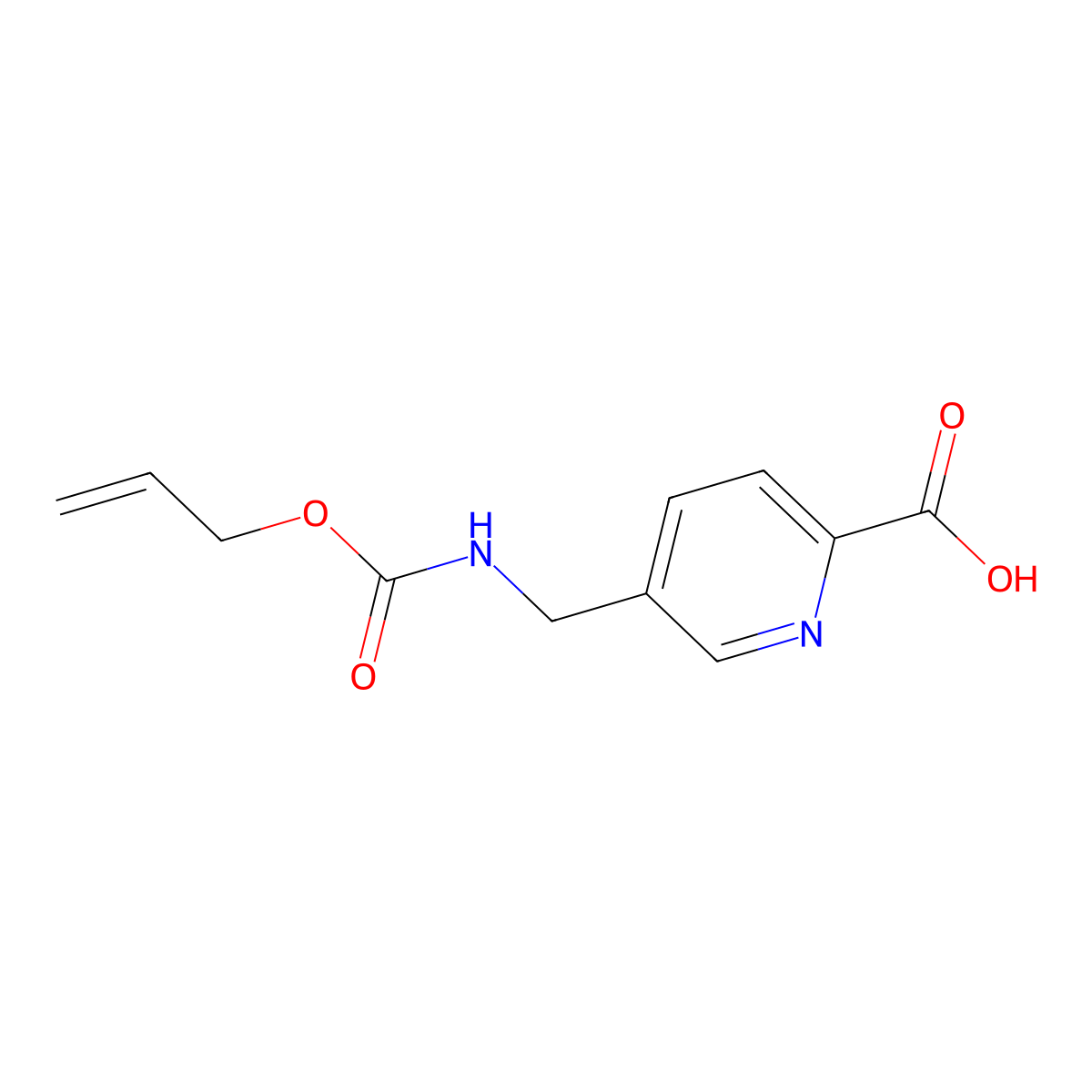 5-((((Allyloxy)carbonyl)amino)methyl)picolinic acid molecular structure, CAS 1539695-90-3