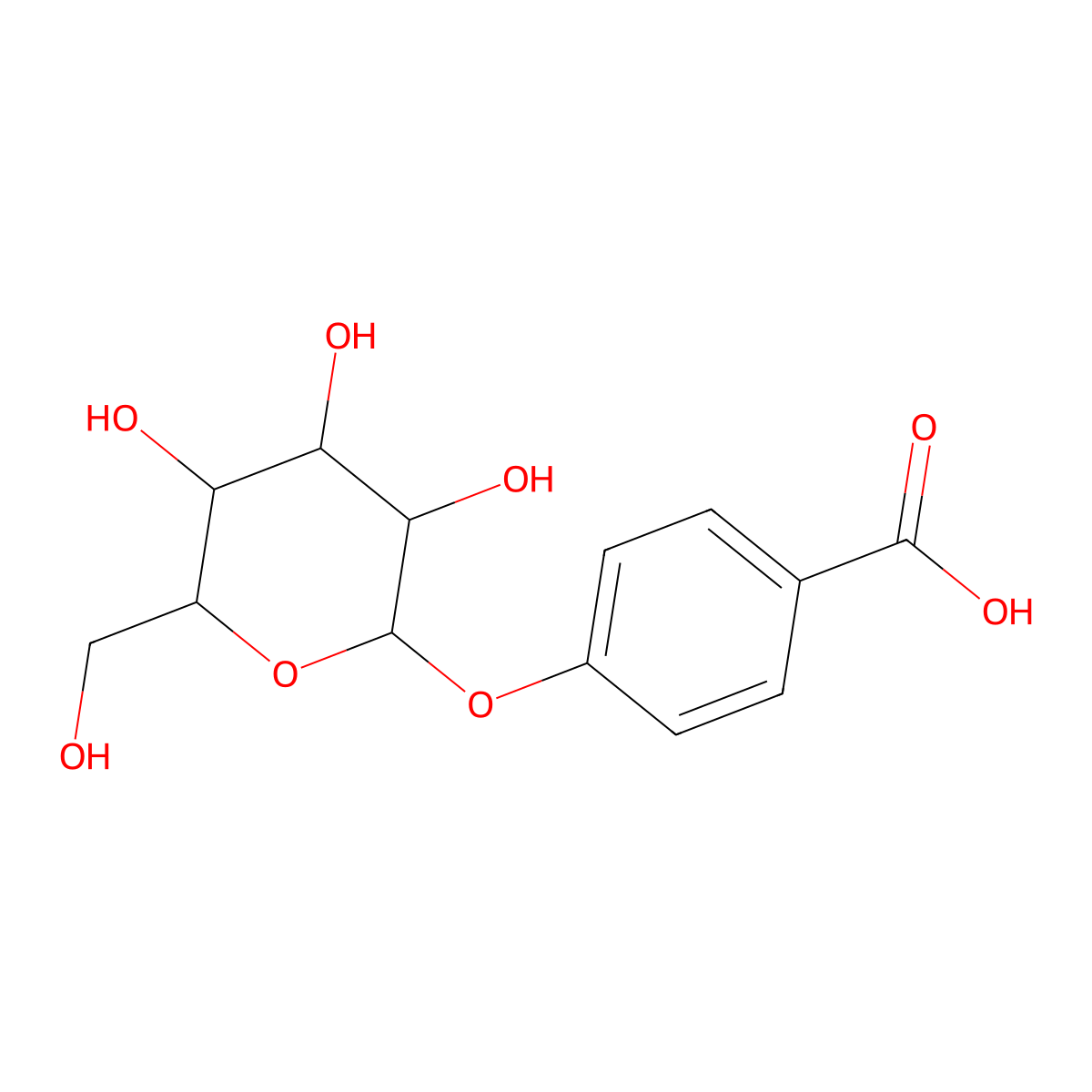 4-(beta-D-glucopyranosyloxy)benzoic acid molecular structure, CAS 15397-25-8