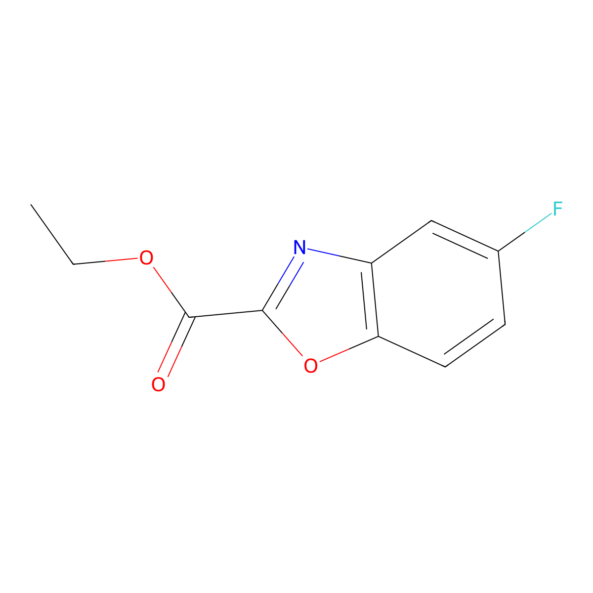 Ethyl 5-fluoro-1,3-benzoxazole-2-carboxylate molecular structure, CAS 1539705-00-4