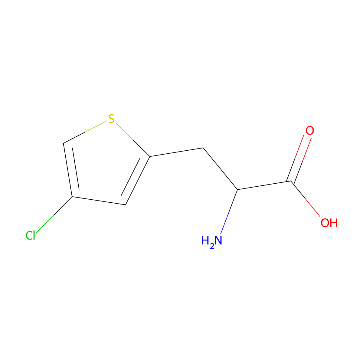 2-Amino-3-(4-chlorothiophen-2-yl)propanoic acid molecular structure, CAS 1539705-03-7
