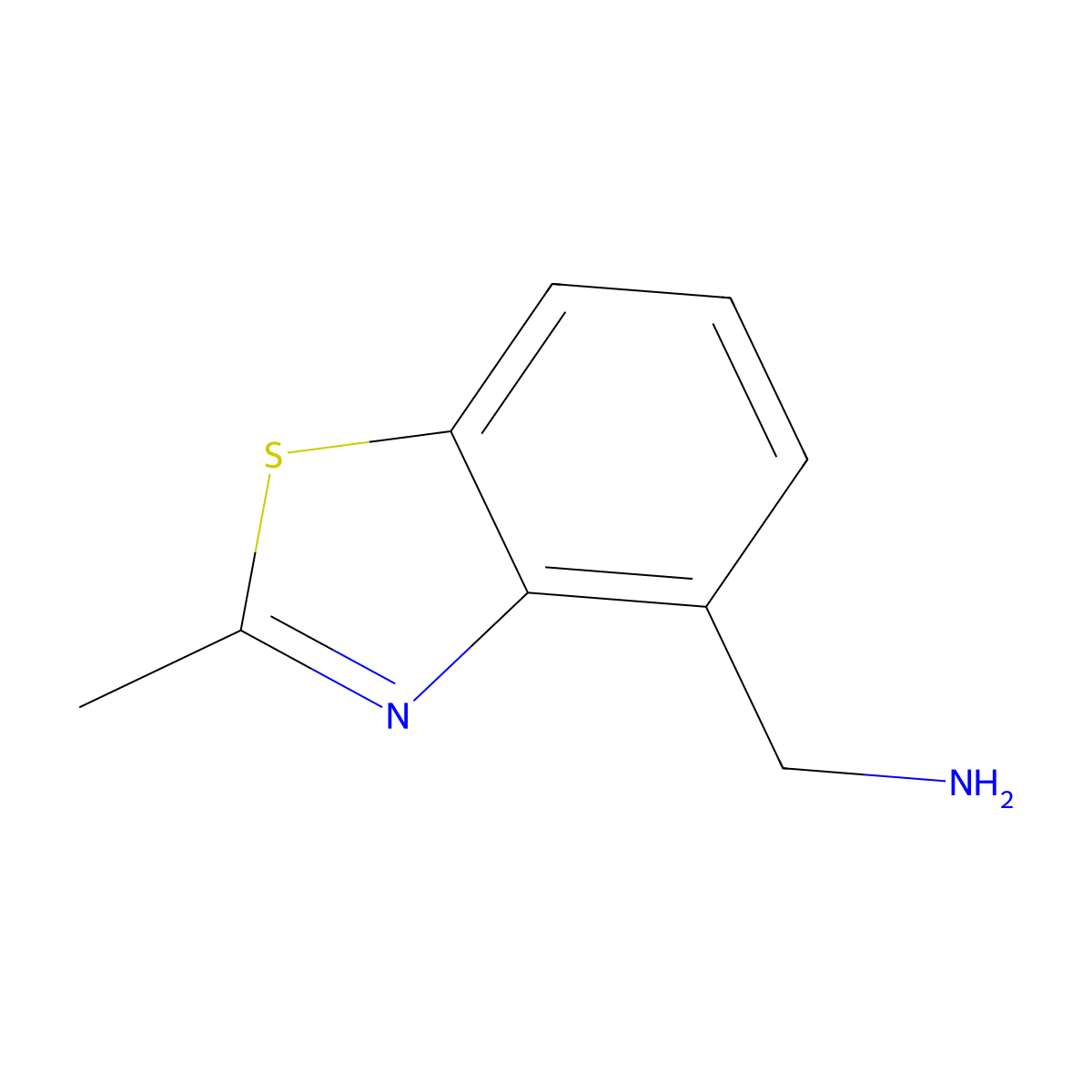 (2-Methylbenzo[d]thiazol-4-yl)methanamine molecular structure, CAS 1539706-62-1
