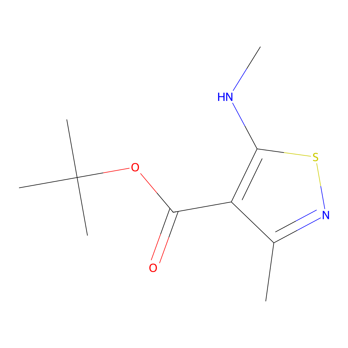 Tert-butyl 3-methyl-5-(methylamino)isothiazole-4-carboxylate molecular structure, CAS 1539717-82-2