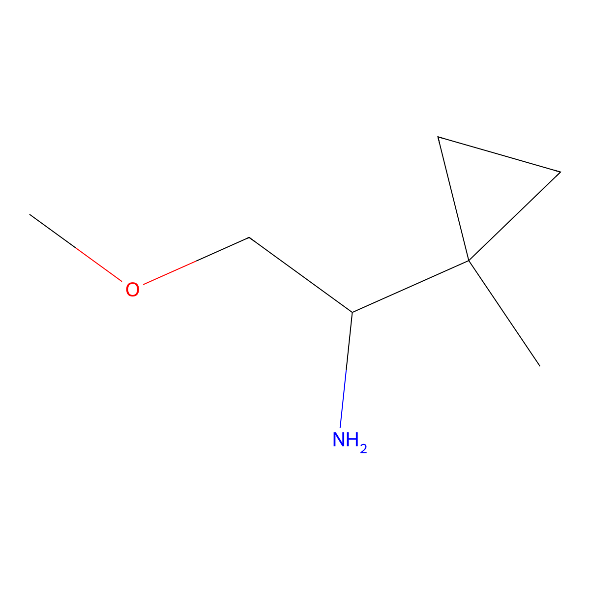 2-Methoxy-1-(1-methylcyclopropyl)ethan-1-amine molecular structure, CAS 1539718-41-6