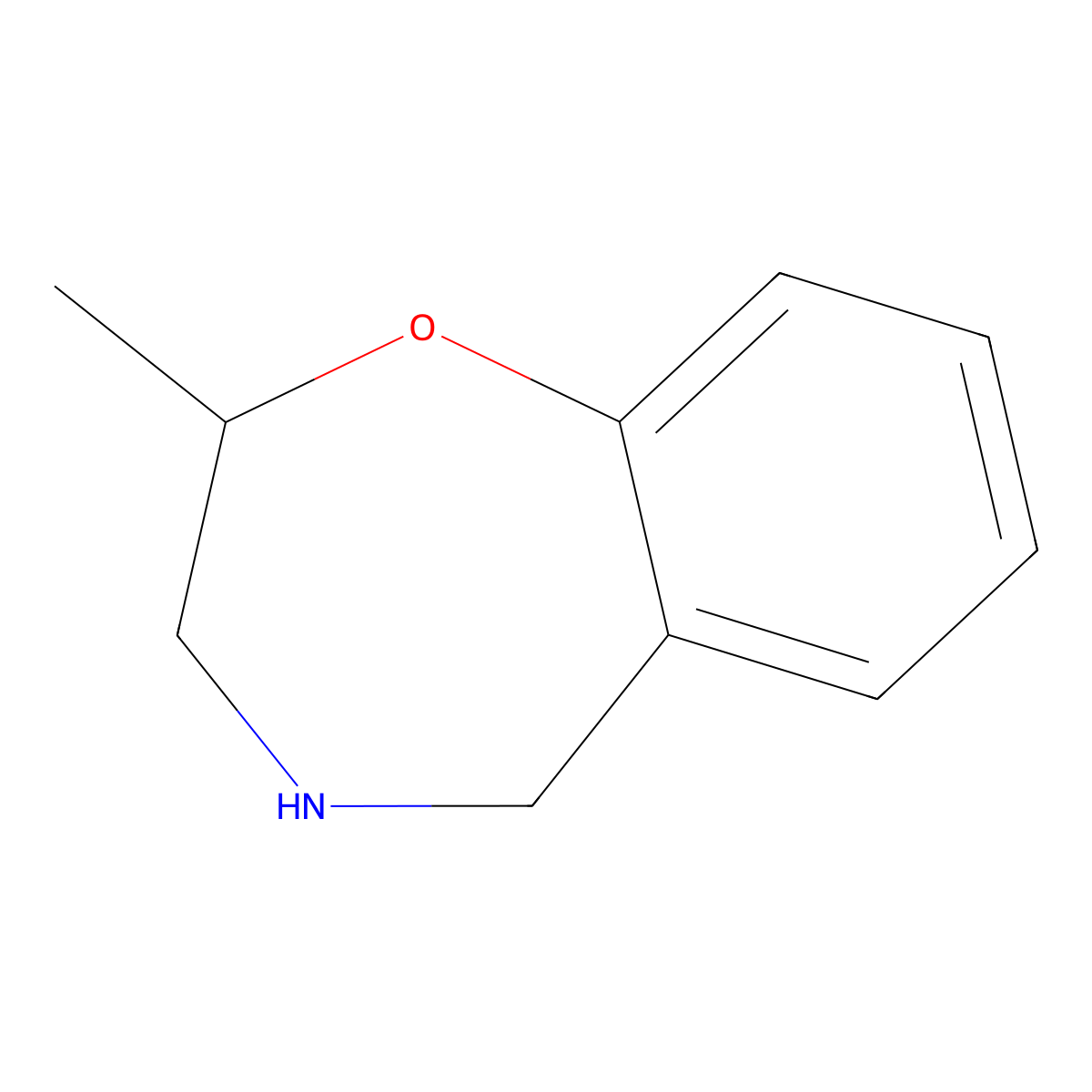 2-Methyl-2,3,4,5-tetrahydro-1,4-benzoxazepine molecular structure, CAS 1539718-46-1