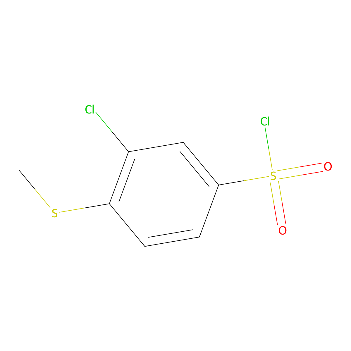 3-Chloro-4-(methylsulfanyl)benzene-1-sulfonyl chloride molecular structure, CAS 1539719-37-3