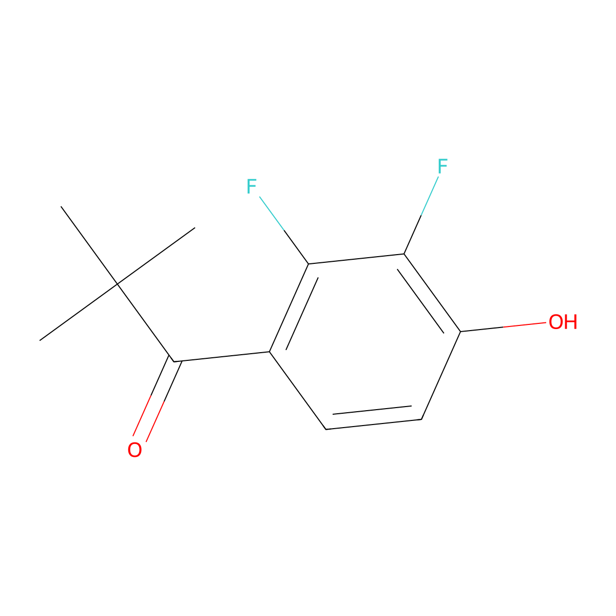 1-(2,3-Difluoro-4-hydroxyphenyl)-2,2-dimethylpropan-1-one molecular structure, CAS 1539721-02-2