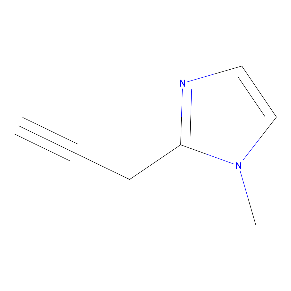 1-methyl-2-(prop-2-yn-1-yl)-1H-imidazole molecular structure, CAS 1539723-83-5