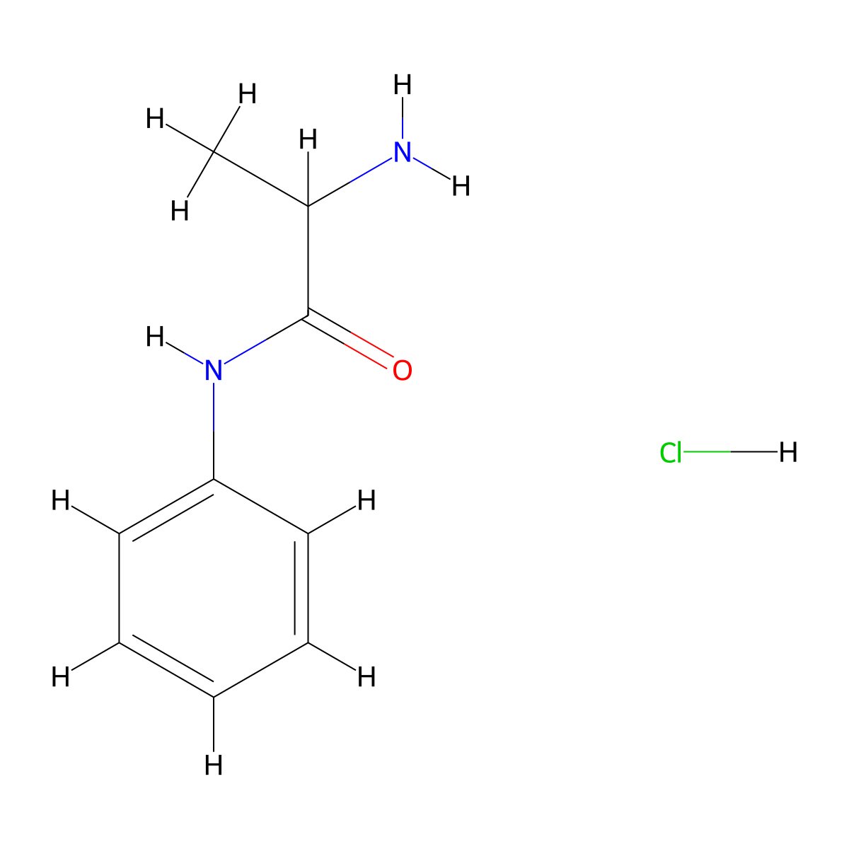 2-Amino-N-phenylpropanamide hydrochloride molecular structure, CAS 153973-14-9