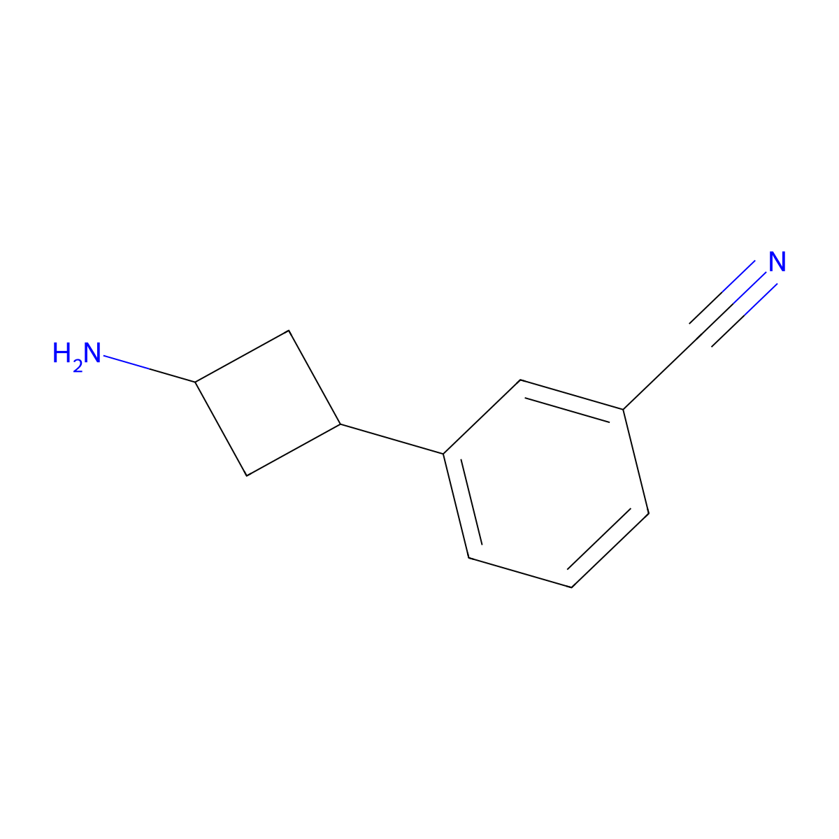 3-(3-Aminocyclobutyl)benzonitrile molecular structure, CAS 1539732-74-5