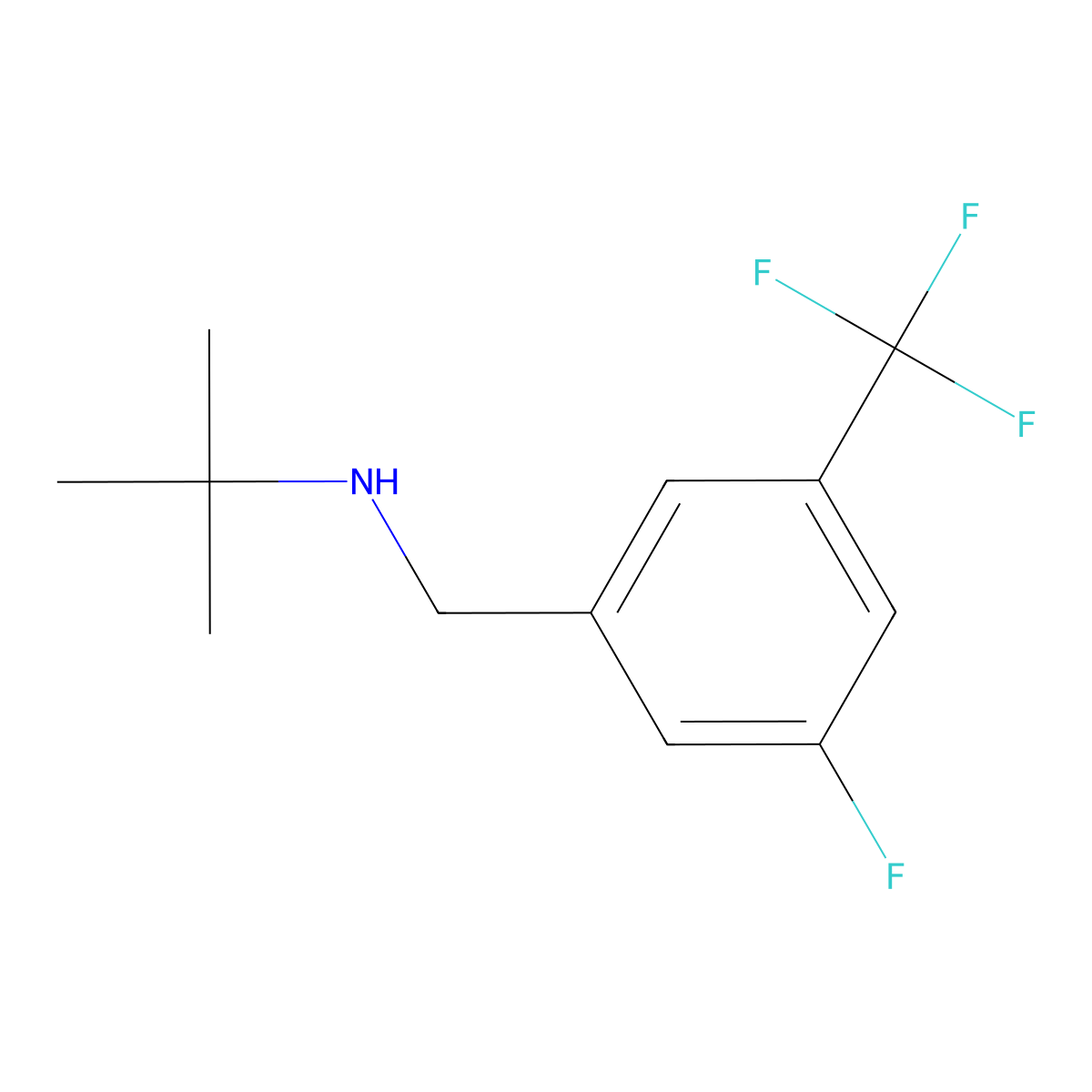 tert-Butyl({[3-fluoro-5-(trifluoromethyl)phenyl]methyl})amine molecular structure, CAS 1539743-23-1